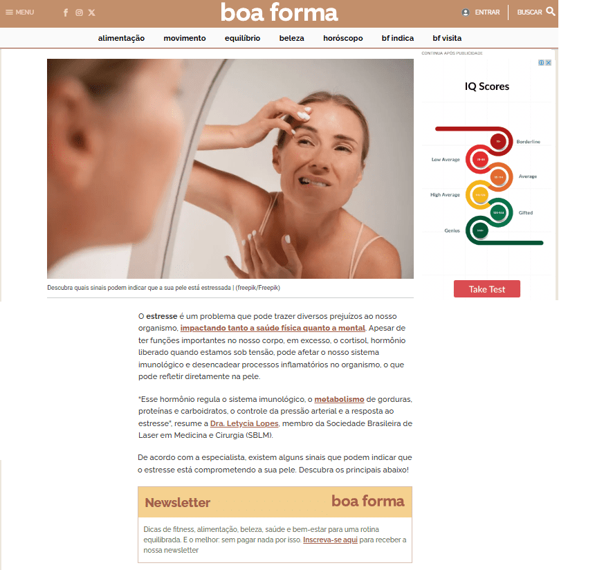 Descubra os sinais de estresse na sua pele